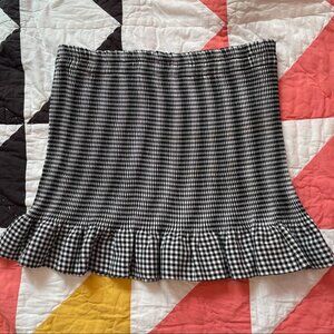 Vintage ruffled gingham miniskirt from '90s.